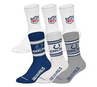 NFL Unisex Socks, 6-Pack Teams, 6-Pack Crew Socks, Football, Logo, Cotton Blend, 43-46