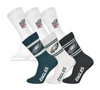 NFL Unisex Socks, Pack of 6 Teams, 6 Pack Crew Socks, Football, Logo, Cotton Blend, 39-42