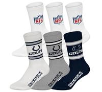 NFL Unisex Team Crew Socks, Pack of 6 | Soft cotton blend, ribbed cuff with stripes and logo, breathable, easy to care for
