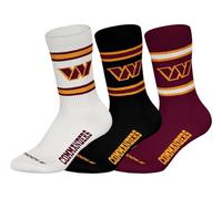 NFL WASHINGTON COMMANDERS 3pk Crew Socks - WHT/BLK/BUR - 43/46