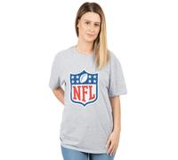 NFL Womens Grey Shield Logo Short Sleeved T-Shirt - Small
