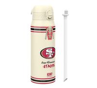 NFL San Francisco 49ers Sports Vacuum Insulated Water Bottle, 750ml/24oz | Removable Straw, Leak Proof Insulated Drinking Bottle, Easy to Open, Secure Lock, Dishwasher Safe, Flip Cover, Metal Bottle