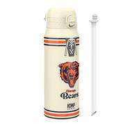 Ion8 NFL Chicago Bears Sports Thermal Water Bottle with Removable Straw, 750ml/24oz, Leak Proof Insulated Drinking Bottle, Easy to Open, Secure Lock, Dishwasher Safe, Flip Cover, Metal Water Bottle