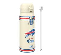 Ion8 NFL Buffalo Bills Sports Thermal Water Bottle with Removable Straw, 750ml/24oz, Leak Proof Insulated Drinking Bottle, Easy to Open, Secure Lock, Dishwasher Safe, Flip Cover, Metal Water Bottle