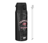 NFL Tampa Bay Buccaneers Sports Thermal Water Bottle with Removable Straw, 750ml/24oz, Leak Proof Insulated Drinking Bottle, Easy to Open, Secure Lock, Dishwasher Safe, Flip Cover, Metal Water Bottle