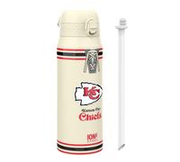NFL Kansas City Chiefs Sports Thermal Water Bottle with Removable Straw, 750ml/24oz, Leak Proof Insulated Drinking Bottle, Easy to Open, Secure Lock, Dishwasher Safe, Flip Cover, Metal Water Bottle