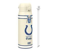 NFL Indianapolis Colts Sports Thermal Water Bottle with Removable Straw, 750ml/24oz, Leak Proof Insulated Drinking Bottle, Easy to Open, Secure Lock, Dishwasher Safe, Flip Cover, Metal Water Bottle
