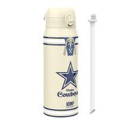 Ion8 NFL Dallas Cowboys Sports Thermal Water Bottle with Removable Straw, 750ml/24oz, Leak Proof Insulated Drinking Bottle, Easy to Open, Secure Lock, Dishwasher Safe, Flip Cover, Metal Water Bottle