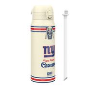 Ion8 NFL New York Giants Sports Thermal Water Bottle with Removable Straw, 750ml/24oz, Leak Proof Insulated Drinking Bottle, Easy to Open, Secure Lock, Dishwasher Safe, Flip Cover, Metal Water Bottle