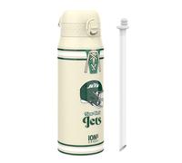 Ion8 NFL New York Jets Sports Thermal Water Bottle with Removable Straw, 750ml/24oz, Leak Proof Insulated Drinking Bottle, Easy to Open, Secure Lock, Dishwasher Safe, Flip Cover, Metal Water Bottle