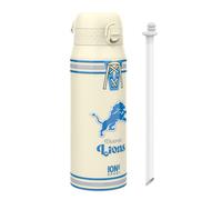 NFL Detroit Lions Sports Thermal Water Bottle with Removable Straw, 750ml/24oz, Leak Proof Insulated Drinking Bottle, Easy to Open, Secure Lock, Dishwasher Safe, Flip Cover, Metal Water Bottle