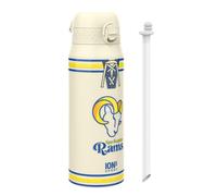 NFL Los Angeles Rams Sports Thermal Water Bottle with Removable Straw, 750ml/24oz, Leak Proof Insulated Drinking Bottle, Easy to Open, Secure Lock, Dishwasher Safe, Flip Cover, Metal Water Bottle