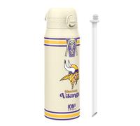 NFL Minnesota Vikings Sports Thermal Water Bottle with Removable Straw, 750ml/24oz, Leak Proof Insulated Drinking Bottle, Easy to Open, Secure Lock, Dishwasher Safe, Flip Cover, Metal Water Bottle