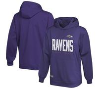 NFL Youth 8-20 Huddle Up Team Color Performance Primary Logo Pullover Hoodie, Baltimore Ravens, 10-12