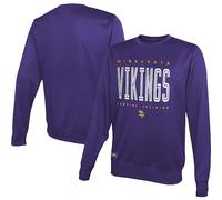 NFL Youth 8-20 Top Pick Team Color Performance Primary Logo Pullover Crewneck Sweatshirt, Minnesota Vikings, 8