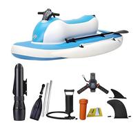 Nflatable Jet Boat, 500w Inflatable Jet Ski, Summer Inflatable Jet Boat, Foldable Electric Inflatable Kayak, 10000mah Battery, 3-7 km/H, 130Min Runtime, Snorkeling/Swimming Gear, for Adults,Lake