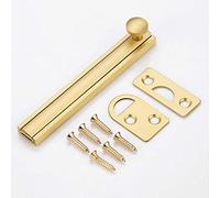 NFLOBD Door Bolts for Internal Doors, 2/8inch Heavy Duty Sliding Surface Door Lock Bolt, Brass Latch Sliding Door Lock, Mounted Slide Bolt for All Types of Internal Doors (Color : Gold, Size : 4inch)