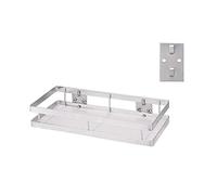 NFLOBD Kitchen Shelf, Stainless Steel Wall-Mounted Bathroom Shelf Organizer, Kitchen Spice Rack, for Kitchen, Living Room, Bathroom, Bedroom Set (Color : Silver, Size : 30cm)