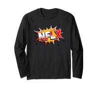 NFLX Comic Book Style Splash Long Sleeve T-Shirt