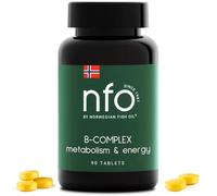 NFO Vitamin B Complex [90 Tablets] Norwegian Fish Oil Natural High-Dose Complex of Multivitamins of Group B in an Easily Accessible Form: B1, B2, B3, B5, B6, B9, B12 for Men and Women Made in Norway