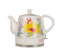 NFOQRVKW teapot Electric Ceramic Cordless White Kettle Teapot - Retro 1.2 l Jug, 1350w Boils Water Fast For Tea, Coffee, Soup, Oatmeal - Removable Base, Boil Dry Protection,Yellow,1L