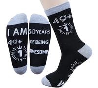 Nfpggs 30th/40th/50th/60th/70th Birthday Socks For Grandad Husband Boyfriend, Funny Socks, Birthday Gifts, Mens Sock Calf-length Cotton Size 9-11 (OF BEING-50th)