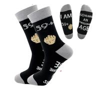 Nfpggs 60th Birthday Socks For Grandad Husband Boyfriend, Funny Finger Socks, 60th Birthday Gifts, Mens Sock Calf-length Cotton Size 9-11 (black-60)