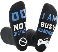 Nfpggs Game Socks, Fun Game Gift For Men Women Teenage Boys,DO NOT DISTURB, I AM GAMING sock, Birthdays, Christmas, Father's Day Present (UK, Alpha, One Size, Regular, Regular, blue01)