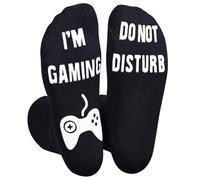 Nfpggs Game Socks, Fun Game Gift For Men Women Teenage Boys,DO NOT DISTURB, I AM GAMING sock, Birthdays, Christmas, Father's Day Present (UK, Alpha, One Size, Regular, Regular, Black-classic)