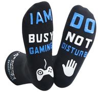 Nfpggs Gaming Socks, Fun Game Gift For Men Women Teenage Boys,DO NOT DISTURB, I AM BUSY GAMING sock, Birthdays, Christmas, Father's Day Present (blue)