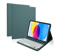 NFQZAWSKX Accessories Backlit Keyboard with Colored Keys, Leather Stand Case for iPad Pro 13 inch 2025(Dark Green+Keyboard)