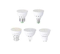 NFQZAWSKX HHF, Pack of 20, LED Spotlight Lamp AC220V MR16/E14/E27/GU10/B22 LED Spot Light Bulb 48/60/80leds Indoor Lighting Lamp(Warm White,MR16 60leds)