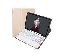 NFQZAWSKX Keyboard and Mouse Kit, Protector Case Suitable for iPad Air 13 inches 2024-2025 Universal(Golden+touch backlit KB)