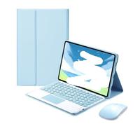 NFQZAWSKX Keyboard Case with Pen Slot, Magnetic Protective Shell Suitable for iPad mini6/7 8.3 inch universal(Blue+Touch Keyboard+Mouse)