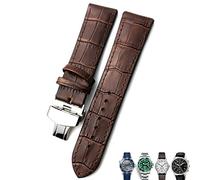 NFRFK 20mm 21mm 22mm Leather Watch Strap Black Brown Watch Bands For Rolex For Omega Seamaster 300 For Hamilton For Seiko For IWC For Tissot Bracelet(Brown silver,22mm)