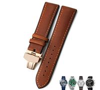 NFRFK 20mm 21mm 22mm Leather Watch Strap Black Brown Watch Bands For Rolex For Omega Seamaster 300 For Hamilton For Seiko For IWC For Tissot Bracelet(Dark brown rose,20mm)