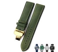 NFRFK 20mm 21mm 22mm Leather Watch Strap Black Brown Watch Bands For Rolex For Omega Seamaster 300 For Hamilton For Seiko For IWC For Tissot Bracelet(Green gold,22mm)