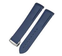 NFRFK 20mm 21mm 22mm Rubber Watchband For Omega Seamaster 300 Speedmaster AT150 Silicone Watch Strap(Blue,20mm)