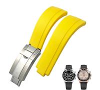 NFRFK 20mm 21mm Rubber Short Buckle Watchband Fit for Rolex Daytona Submariner Role OYSTERFLEX Yacht Master Small Wrist Silicone Strap