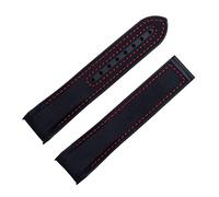 NFRFK 20mm 22mm Nylon Rubber Watchband For Omega Strap SEAMASTER PLANET OCEAN Deployant Clasp Watch Band Accessories Bracelet Chain(Blk Red Line,20mm-Rose Buckle)