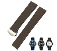 NFRFK 20mm 22mm Rubber Silicone Watch Strap Fit for Tag Heuer F1 CARRERA AQUARACER 300 WAY201A WAY211C Watchbands Accessories(Brown Silver Buckle,22mm)
