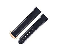 NFRFK 20mm Curved End Watch Band，For Seamaster 300 Planet Ocean De Ville Strap AT150 Series，Black White Line High Density Nylon Cowhide Watchbands，For Speedmaster Series Watch Replace Strap(Blue 4)