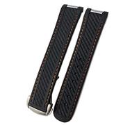 NFRFK 20mm Rubber Silicone Watch Strap Fit For Omega Seamaster 300 AT150 Aqua Terra Ultra Light 8900 Steel Buckle Watchband Bracelets(Orange 1 Round)