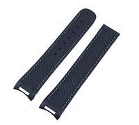NFRFK 20mm Rubber Watch Band For Omega Strap Seamaster 300 AT150 Aqua Terra Ultra Light 8900 Steel Buckle Watchband Bracelets(Blk White,With Gold Buckle)