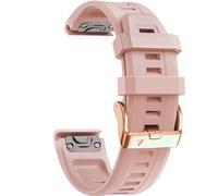 NFRFK 20mm Watch Band Replacement For Garmin Fenix 5S/5S Plus/6S/7S/Instinct 2S/D2, Quick Fit Soft Silicone Strap With Rose Gold Buckle Breathable Waterproof Wristband