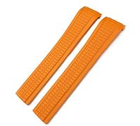 NFRFK 21mm Fluororubber Watchband for Patek Aquanaut Philippe strap 5164A 5167A Black Blue Orange Soft Rubber Curved End Bracelets(Orange,Whitout Buckle)