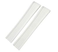 NFRFK 21mm Fluororubber Watchband for Patek Aquanaut Philippe strap 5164A 5167A Black Blue Orange Soft Rubber Curved End Bracelets(White,Silver Buckle)