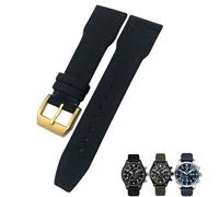 NFRFK 22mm 21mm Nylon Fabric Watchband Suitable for IWC Big Pilot IIW388002 Spitfire Watch Strap Green Canvas Sport Bracelets(Black golden,21mm)