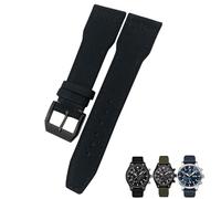 NFRFK 22mm 21mm Nylon Fabric Watchband Suitable for IWC Big Pilot IIW388002 Spitfire Watch Strap Green Canvas Sport Bracelets(Black,21mm)