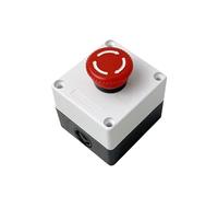 NFRFK 22mm Emergency Stop 1P One Hole Push Button Switch Control Box For Elevator With Plastic Protection Cover Enclosure 73x73x66mm